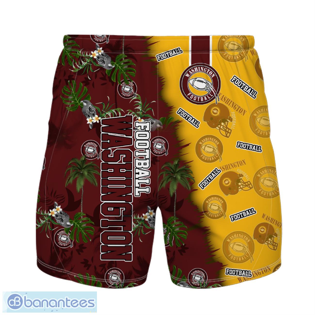 washington football team hawaiian shirt and shorts custom name number tropical style hawaiian shirt 1 image Washington Football Team Hawaiian Shirt And Shorts Custom Name Number Tropical Style Hawaiian Shirt Product Photo 2