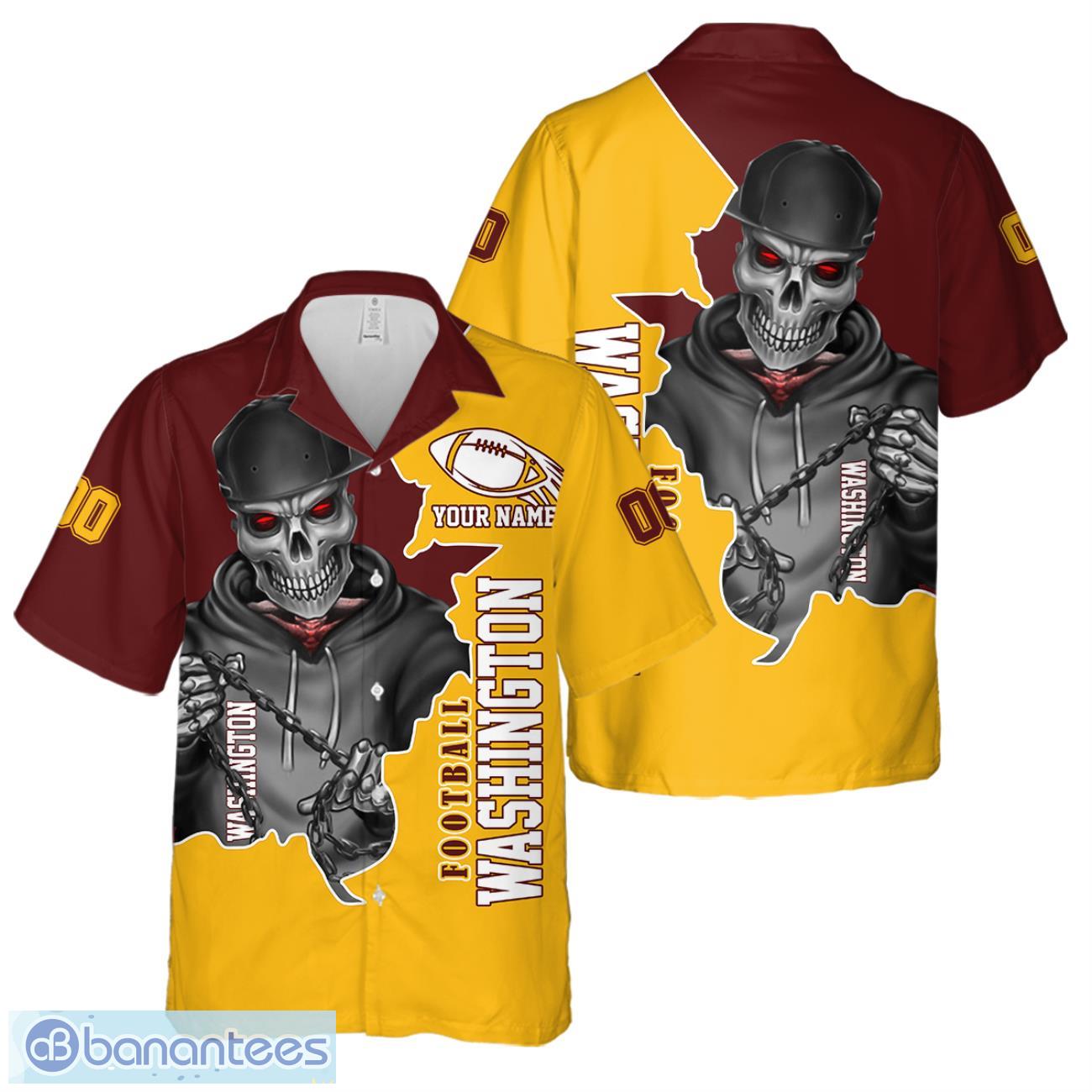 washington football team hawaiian shirt and shorts personalized name and number for fans 1 image Washington Football Team Hawaiian Shirt And Shorts Personalized Name And Number For Fans Product Photo 2