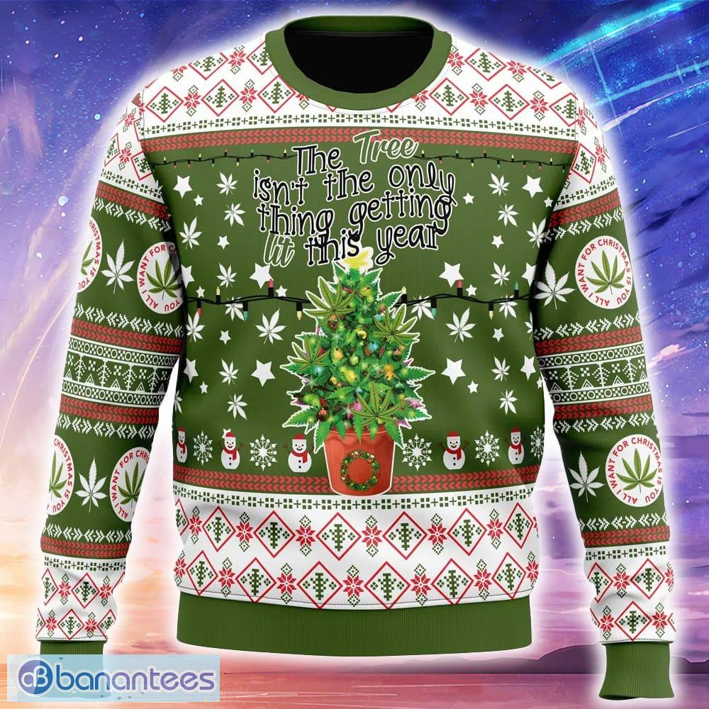 weed lit this year knitted christmas sweater trending holidays for men women fans image Weed Lit This Year Knitted Christmas Sweater Trending Holidays For Men Women Fans - Weed Lit This Year Ugly Christmas Sweater_1