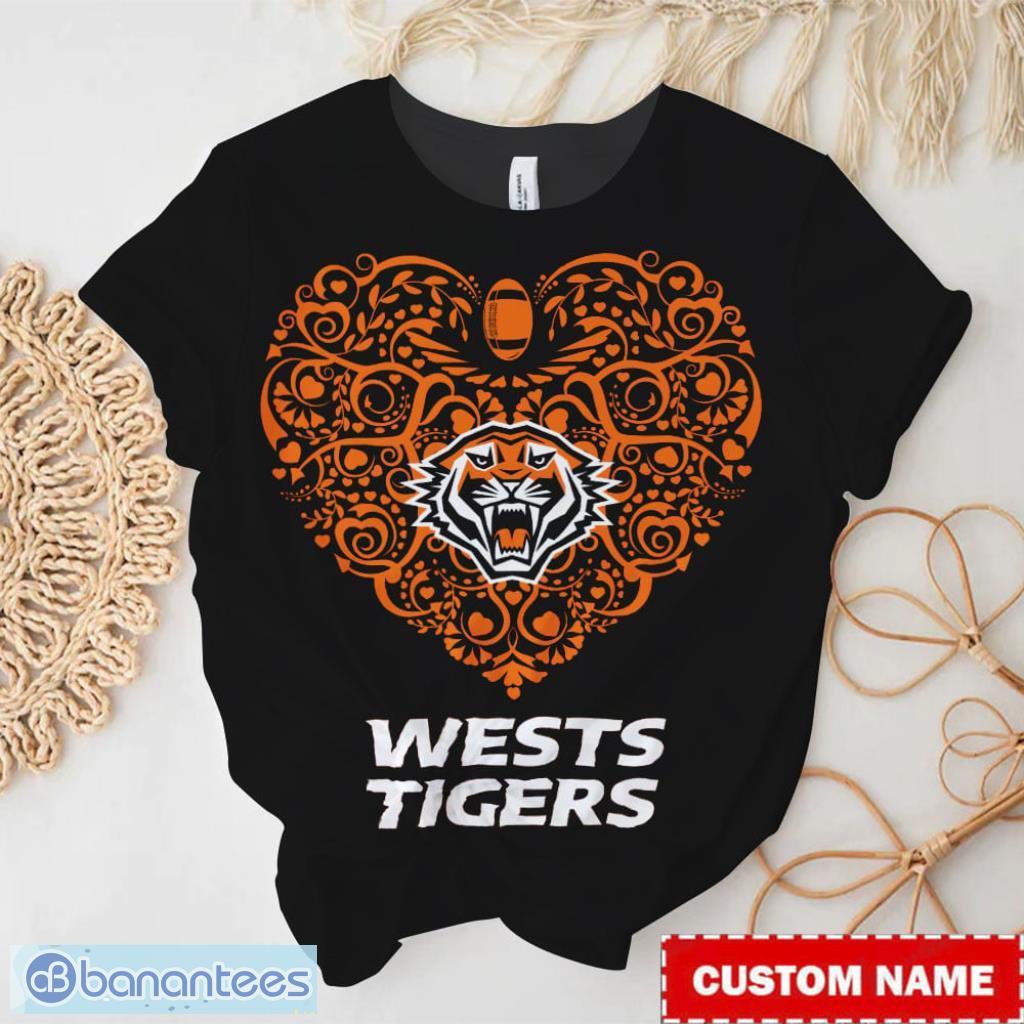wests tigers nrl personalized t shirt hoodie polo shirt baseball jersey long t shirt for fan image Wests Tigers NRL Personalized T Shirt Hoodie Polo Shirt Baseball Jersey Long T Shirt For Fan Product Photo 1