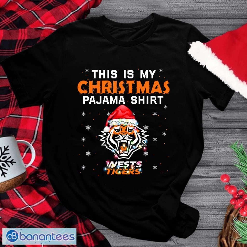 wests tigers nrl this is my christmas pajama shirt image Wests Tigers NRL This Is My Christmas Pajama Shirt Product Photo 1