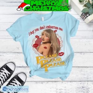 Sabrina Carpenter Please Please Please Fleece Pajamas Set Light Blue All Over Print Christmas Gift - Sabrina Carpenter Please Please Please Fleece Pajamas Set Light Blue-2