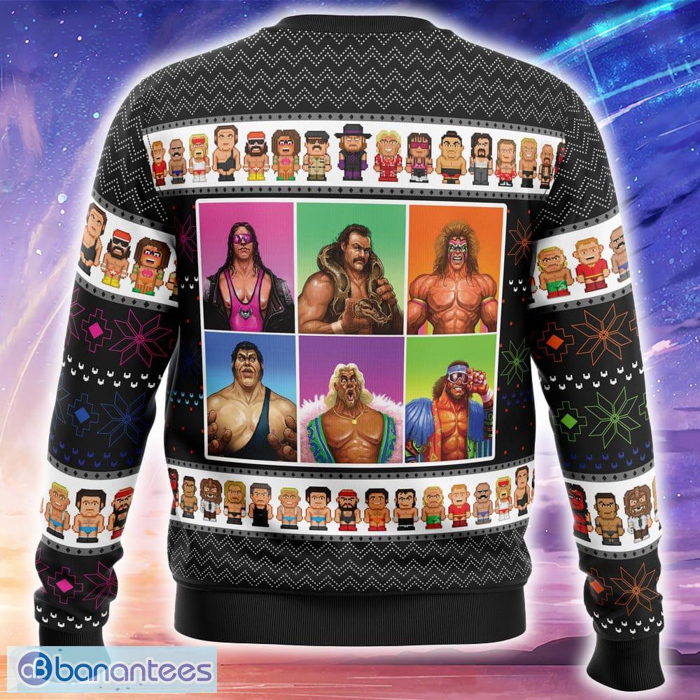 wwf wrestling legends knitted xmas sweater trending holidays for men women fans 1 image WWF Wrestling Legends Knitted Xmas Sweater Trending Holidays For Men Women Fans - WWF Wrestling Legends Ugly Christmas Sweater_2