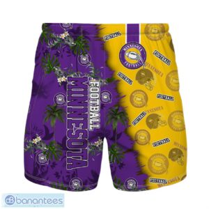Minnesota Football Team Hawaiian Shirt And Shorts Custom Name Number Tropical Style Hawaiian Shirt Product Photo 2