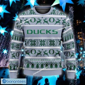 NEW Skiing Oregon Ducks Ugly Christmas Sweater Gift For Men And Women Custom Name - NCAA Oregon Ducks Ugly Christmas Sweater For Men And Women Photo 1