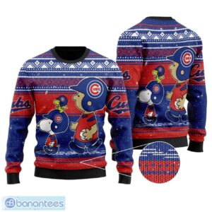 Chicago Cubs Charlie Brown Snoopy Christmas All Over Print Sweater Product Photo 1