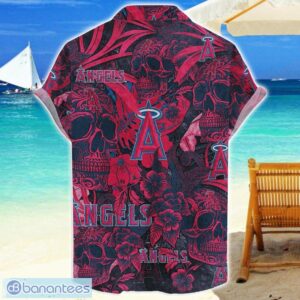 Los Angeles Angels Flower and Skull Hawaiian Shirt MLB Team Halloween Shirt Product Photo 2