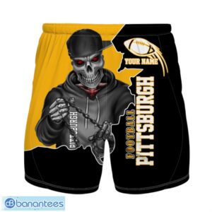 Pittsburgh Football Team Hawaiian Shirt And Shorts Personalized Name And Number For Fans Product Photo 2