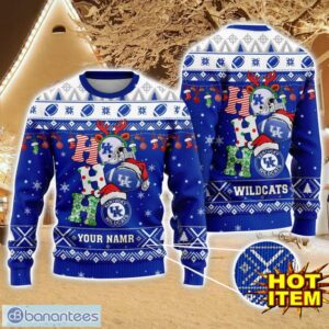 NCAA Kentucky Wildcats Ugly Christmas Sweater Custom Name 3D Sweater For Fans Product Photo 1