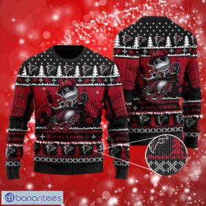 NFL Atlanta Falcons Logo Jack Skellington Halloween Holiday Party Christmas Full Over Print Gifts Christmas 3D Sweater Shirt Product Photo 1