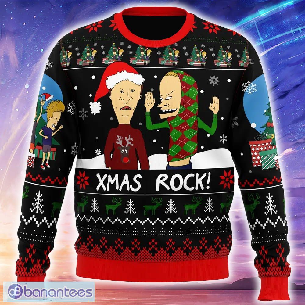 xmas rock beavis and butthead knitted christmas sweater trending holidays for men women fans image Xmas Rock Beavis and Butthead Knitted Christmas Sweater Trending Holidays For Men Women Fans - Xmas Rock Beavis and Butthead Ugly Christmas Sweater_1