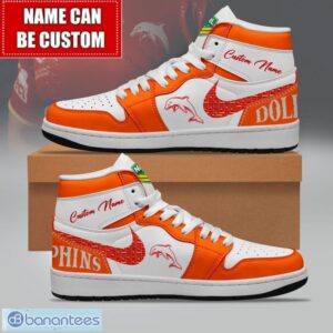 NRL Dolphins Custom Name Limited Air Jordan Hightop Shoes JD1 Sneakers Product Photo 1