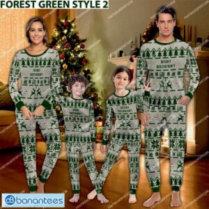 Beechcraft Sport Aircraft Ugly Christmas Family Pajamas Set Army Gift - Beechcraft Sport Aircraft Pajamas Set Family Photo Green