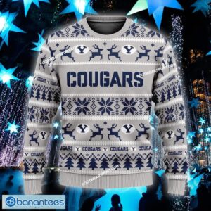 NEW Tags BYU Cougars Knitted Christmas Sweater Gift For Men And Women Custom Name - NCAA BYU Cougars Ugly Christmas Sweater For Men And Women Photo 1