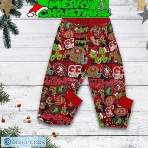 San Francisco 49ers Grinch They Hate Us Christmas Fleece Pajamas Set Full Print Christmas For Women - San Francisco 49ers Grinch They Hate Us Christmas Fleece Pajamas Set-2