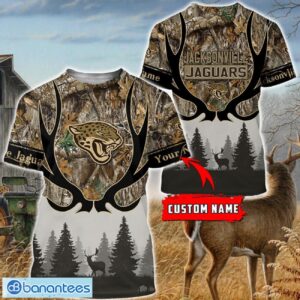 Jacksonville Jaguars Custom Name Hunting Camo Style 3D Hoodie T-Shirt Sweatshirt Product Photo 4
