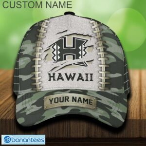 Hawaii Rainbow Warriors 3D Hat And Cap Beach Design Camo Green For Fans Gift Custom Name - Hawaii Rainbow Warriors 3D Hat And Cap Camo_1