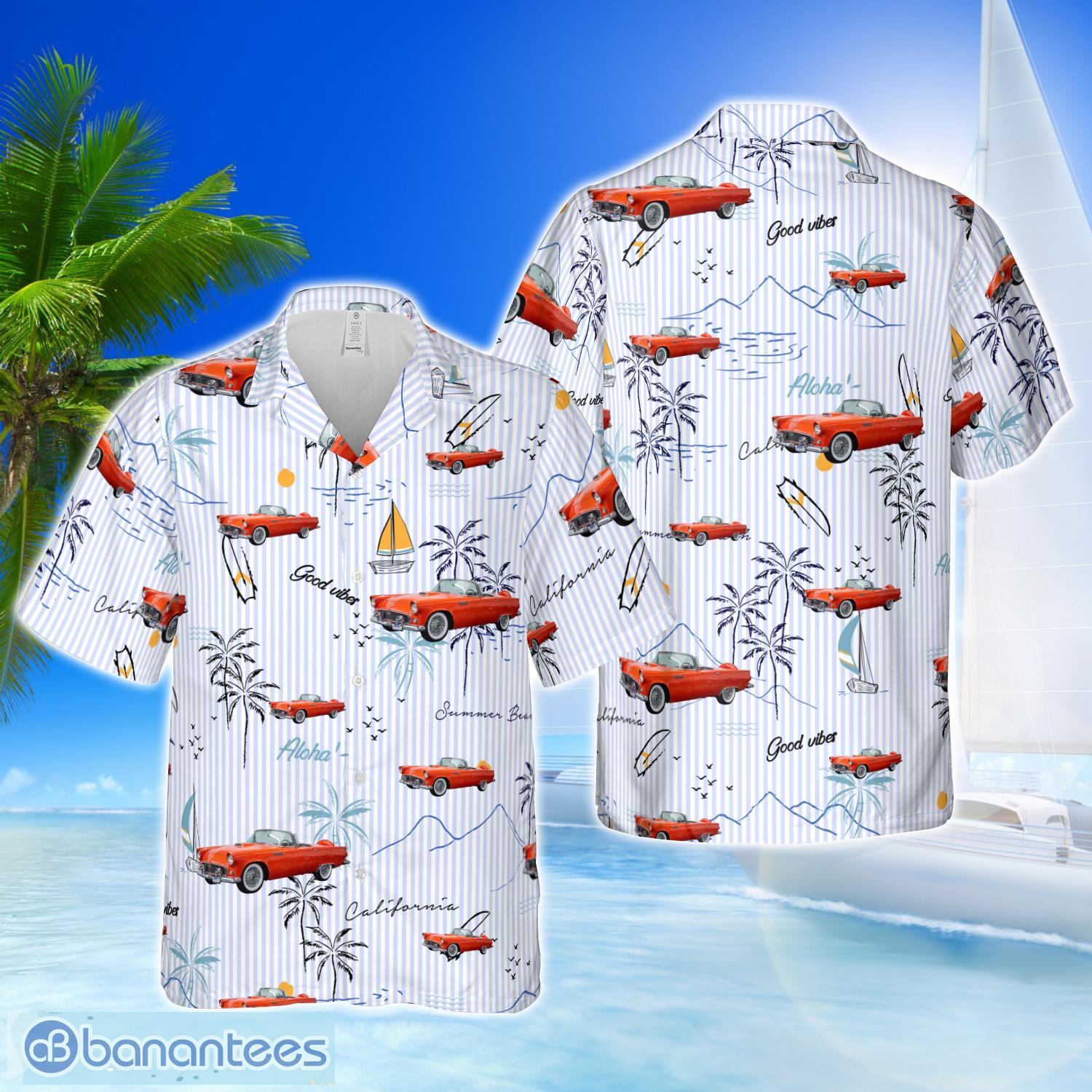 1956 Ford Thunderbird Fiesta Red 3D Hawaiian Shirt Beach Team Gift Product Photo 1