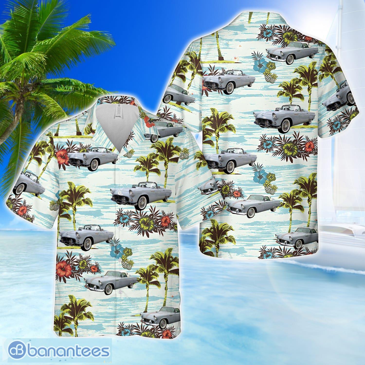 1956 ford thunderbird navajo gray 3d hawaiian shirt beach team gift image 1956 Ford Thunderbird Navajo Gray 3D Hawaiian Shirt Beach Team Gift Product Photo 1