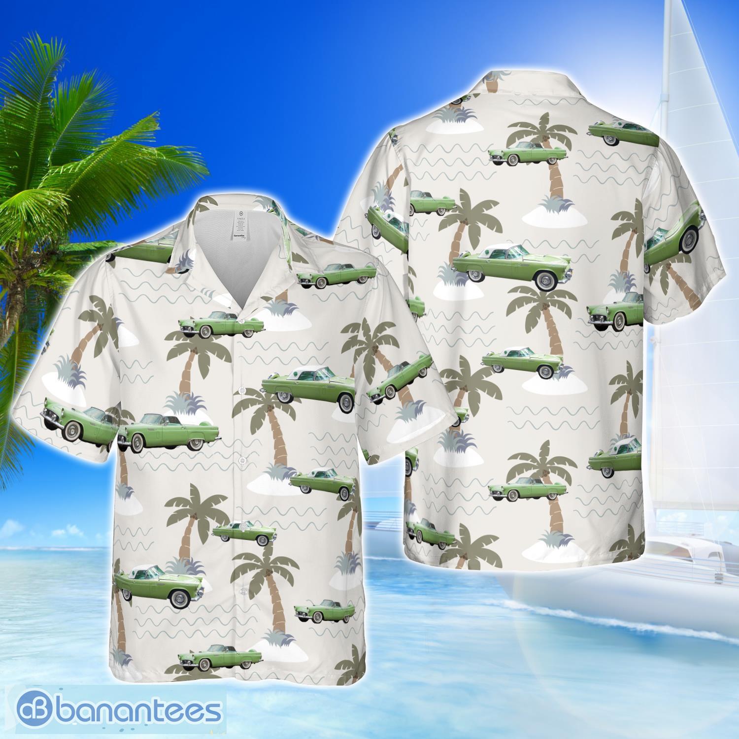 1956 ford thunderbird sage green 3d hawaiian shirt beach team gift image 1956 Ford Thunderbird- Sage Green 3D Hawaiian Shirt Beach Team Gift Product Photo 1