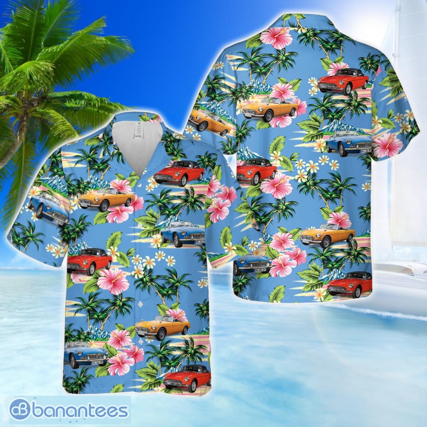 1962 1980 mgb 3d hawaiian shirt beach team gift image 1962-1980 MGB 3D Hawaiian Shirt Beach Team Gift Product Photo 1