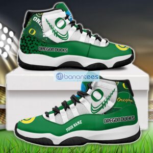 Oregon Ducks Air Jordan 11 Sneakers Custom Name Special Shoes For Fans Product Photo 1