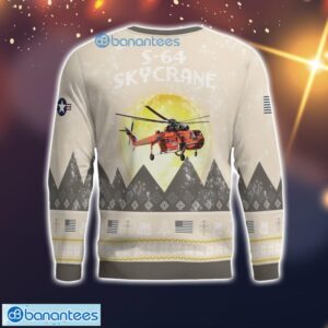 S-64 Skycrane S64 All Printed Aircraft Moonlight Ugly Christmas Sweater Product Photo 3