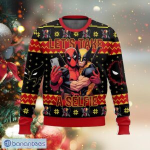 Deadpool and Wolverine Let’s Take A Selfie Ugly Sweater Angel Ugly Christmas Sweater Gift Holidays - Deadpool and Wolverine Let’s Take A Selfie Ugly Sweater Photo_1