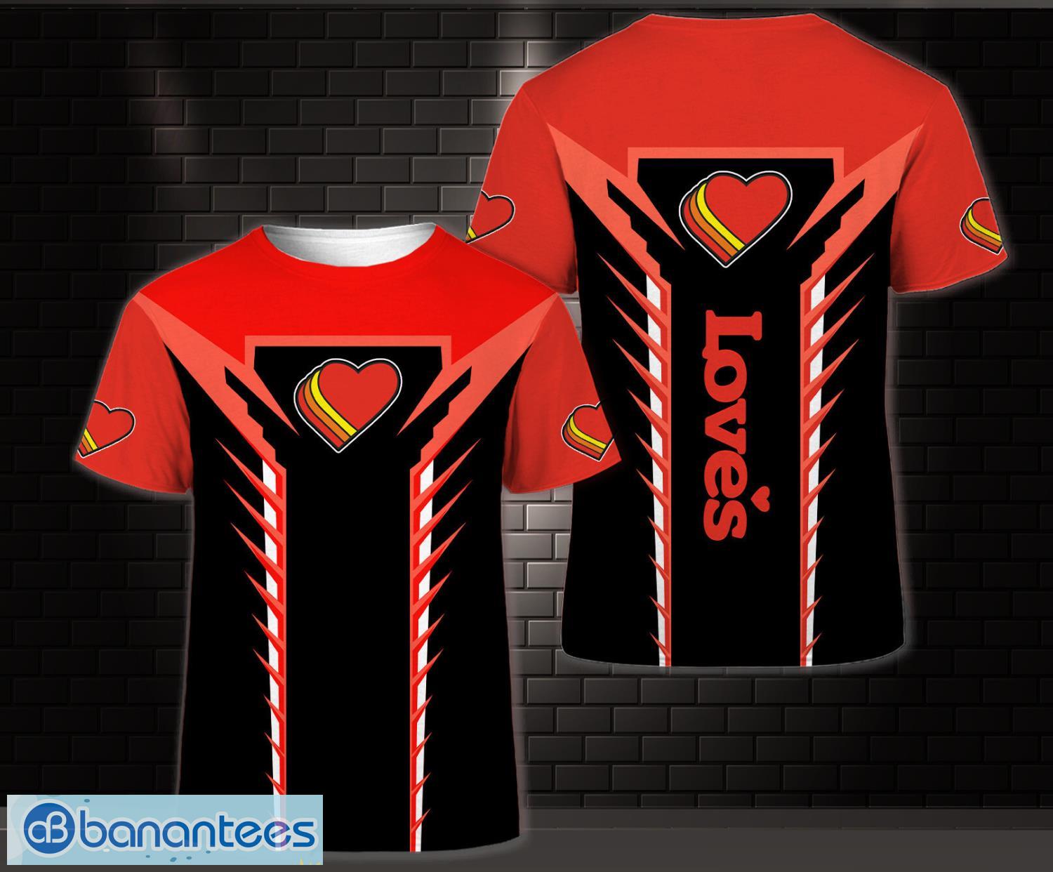 3d all over printed loves team 3d t shirt image 3D All Over Printed love's Team 3D T Shirt Product Photo