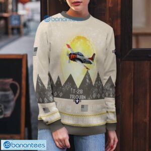 T-28 Trojan T28 All Printed Aircraft Moonlight Ugly Christmas Sweater Product Photo 5