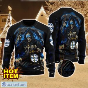 Busch Latte Death Halloween All Over Print Sweater Halloween Gift For men And Women Product Photo 1