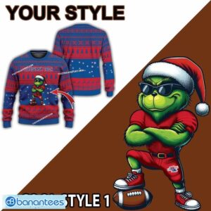NCAA Louisiana Tech Bulldogs Grinch Football Ugly Sweater Gift For Christmas - NCAA Louisiana Tech Bulldogs New Grinch Ugly Christmas Sweater Photo 2