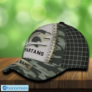 Michigan State Spartans 3D Hat And Cap Beach Design Camo Green For Fans Gift Custom Name - Michigan State Spartans 3D Hat And Cap Camo_3