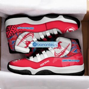 SMU Mustangs Air Jordan 11 Sneakers Custom Name Special Shoes For Fans Product Photo 2
