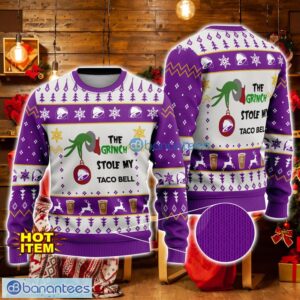Grinch Stole Taco Bell AOP Ugly Christmas Sweater Christmas Gift Gift For Family Product Photo 1