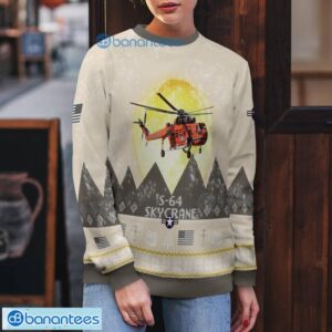 S-64 Skycrane S64 All Printed Aircraft Moonlight Ugly Christmas Sweater Product Photo 5