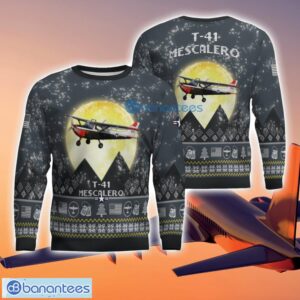 T-41 Mescalero T41 3D Aircraft Moonlight Grey Ugly Christmas Sweater For Fans Product Photo 1