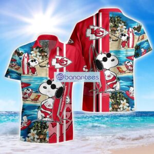 Personalized Name Summer Snoopy NFL Kansas City Chiefs Football Hawaiian Shirt Product Photo 1