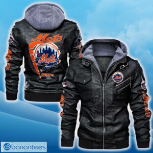 New York Mets Leather Jacket Black And Brown Color For Men And Women Gift Fans All OVer Print Gift Fans - New York Mets Leather Jacket_1