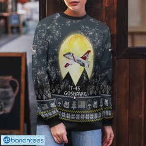 T-45 Goshawk T45 3D Aircraft Moonlight Grey Ugly Christmas Sweater For Fans Product Photo 5
