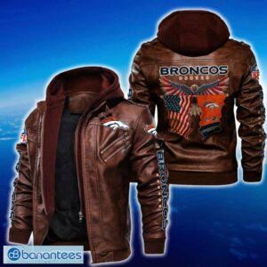 Denver Broncos NFL Eagle 2D Leather Jacket Black And Brown Color - Denver Broncos NFL Eagle Leather Jacket_2