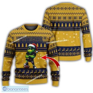 NCAA Notre Dame Fighting Irish Player Grinch Knitted Xmas Sweater Gift Holidays - NCAA Notre Dame Fighting Irish New Grinch Ugly Christmas Sweater Photo 1