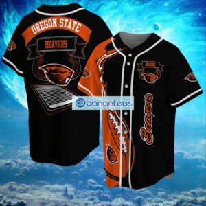 NCAA Oregon State Beavers Logo Design Fire Ball Baseball Jersey Shirt Full Print Product Photo 1
