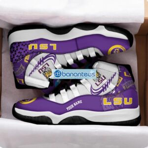 LSU Tigers Air Jordan 11 Sneakers Custom Name Special Shoes For Fans Product Photo 2