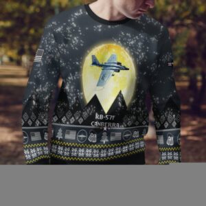RB-57F Canberra RB57F 3D Aircraft Moonlight Grey Ugly Christmas Sweater For Fans Product Photo 4