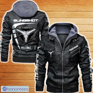 Polaris Slingshot Leather Jacket Black And Brown Color Car Logo Trending All OVer Print Gift Fans Custom Name - Polaris Slingshot Leather Jacket Car For Fans_1