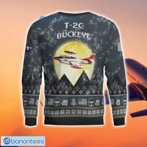 T-2C Buckeye T2C 3D Aircraft Moonlight Grey Ugly Christmas Sweater For Fans Product Photo 3
