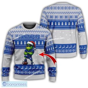 NCAA Georgia State Panthers Grinch Football Ugly 3D Sweater Gift For Christmas - NCAA Georgia State Panthers New Grinch Ugly Christmas Sweater Photo 1