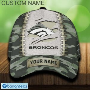 Denver Broncos 3D Hat And Cap Beach Design Camo Green For Fans Gift Custom Name - Denver Broncos 3D Hat And Cap Camo_1
