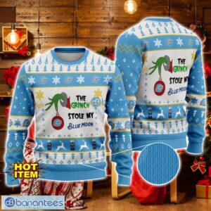 Grinch Stole Blue Moon AOP Ugly Christmas Sweater Christmas Gift Gift For Family Product Photo 1